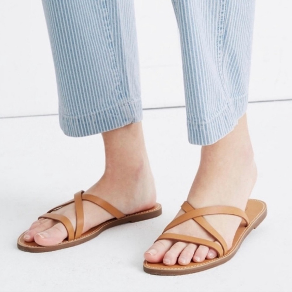 NWT Madewell Boardwalk Skinny-Strap Slide Flat Sandal. Sz 9